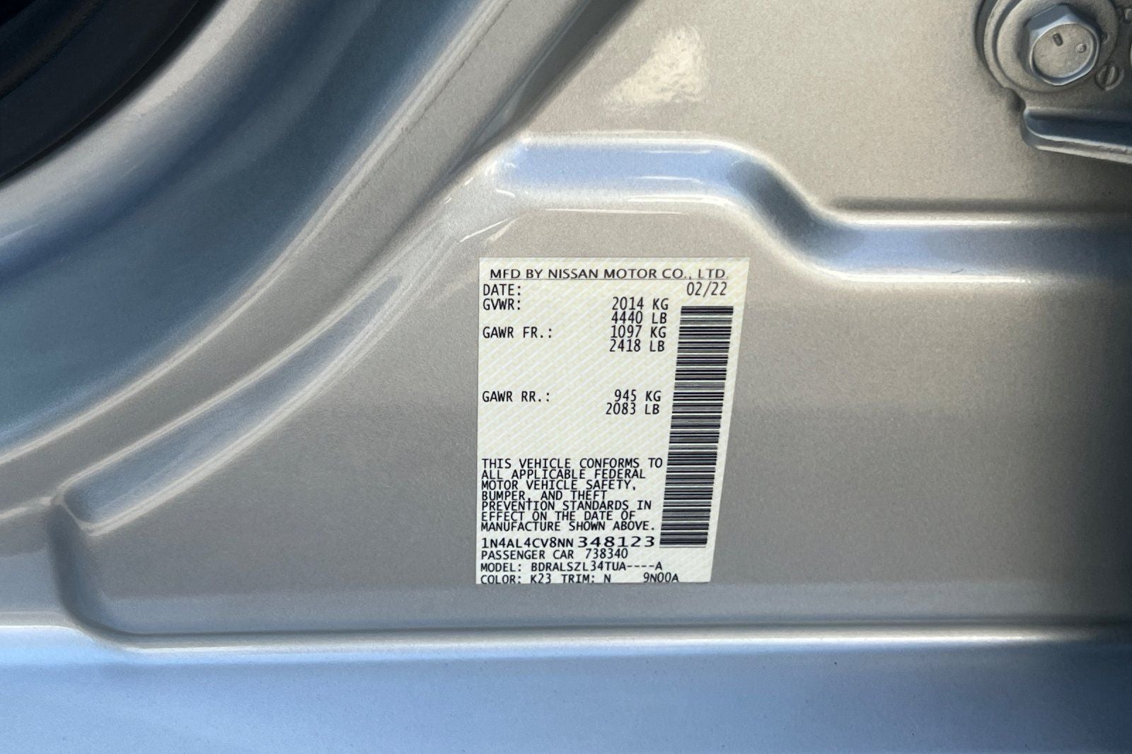 2022 Nissan Altima 2.0 SR