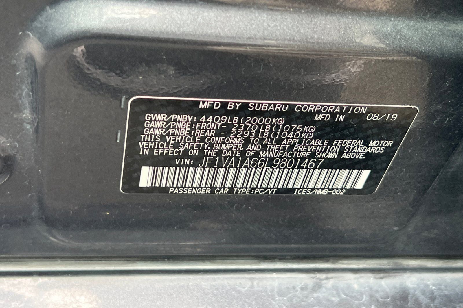 2020 Subaru WRX Base